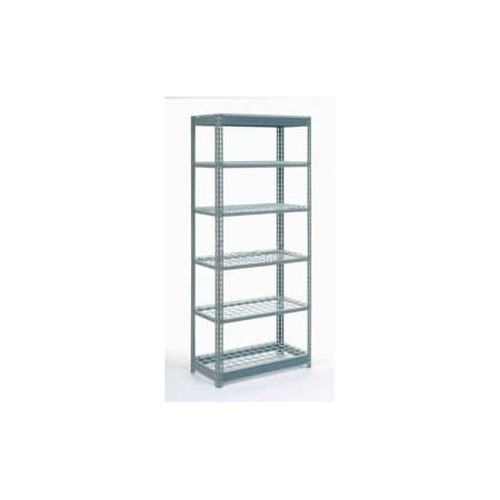 Global Equipment Heavy Duty Shelving 36"W x 12"D x 60"H With 6 Shelves - Wire Deck - Gray 255454